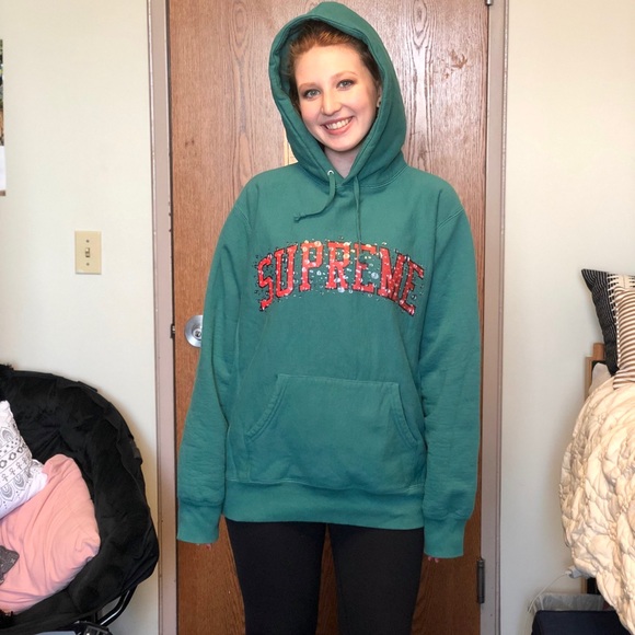 Supreme Water Arc Hooded Sweatshirt in Dark Teal